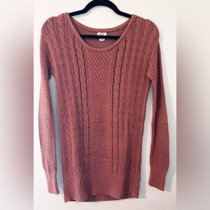 Rust Knit Scoop Neck Sweater, Size M